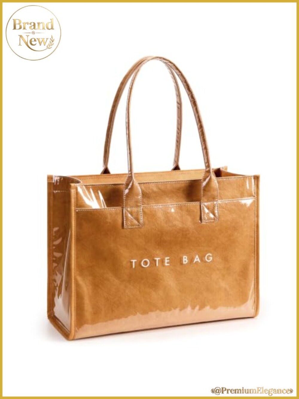 Waterproof PVC Tote Bag Large Capacity Laptop Shoulder Handbag Work Travel